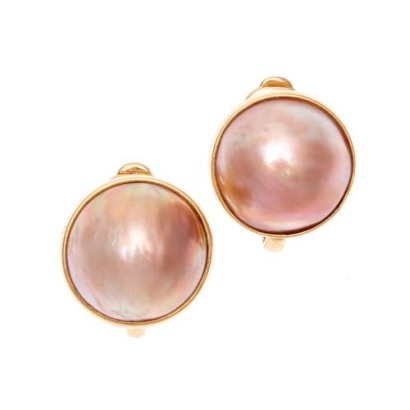 18ct Mabe Pearl Earrings