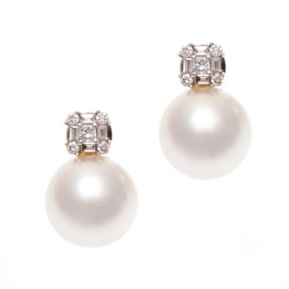 18ct South Sea Pearl and Diamond Earrings