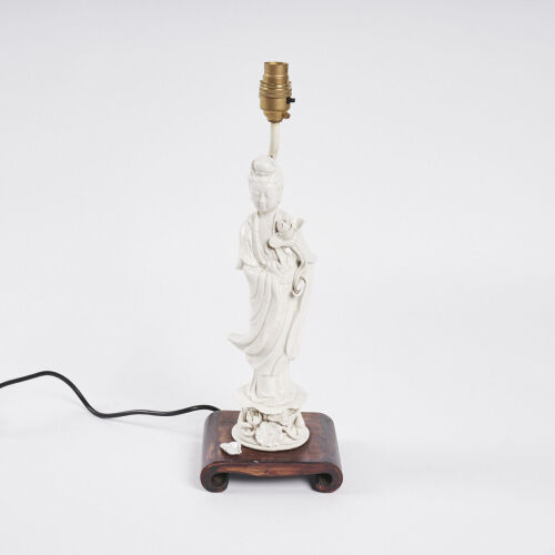 A Porcelain Figure Lamp