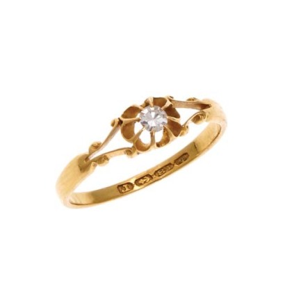 18ct Edwardian Diamond Signet Ring *