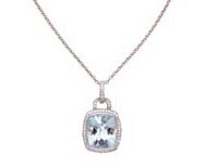 18ct Aquamarine and Diamond Pendant