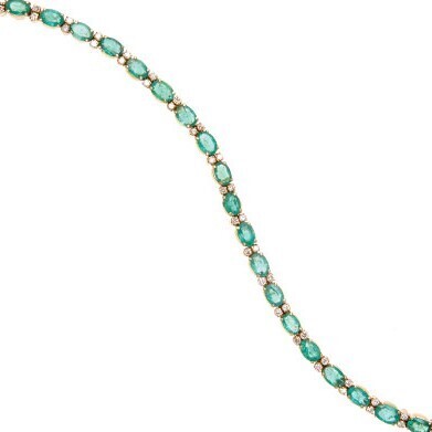 18ct Emerald and Diamond Bracelet