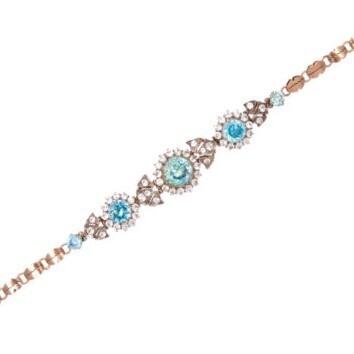 9ct Zircon and White Sapphire Bracelet *