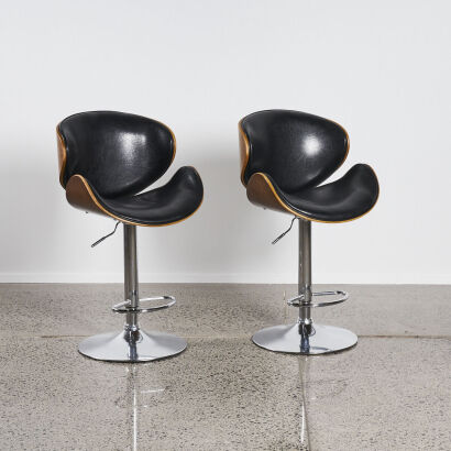 A Pair Of Eames Style Bar Stools