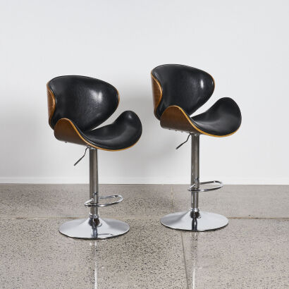 A Pair Of Eames Style Bar Stools