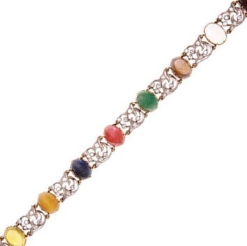 15ct Multi-Coloured Gemstone and Diamond Bracelet *