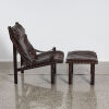A High Back Mid Century Hunter/Safari Chair With Ottoman - 2