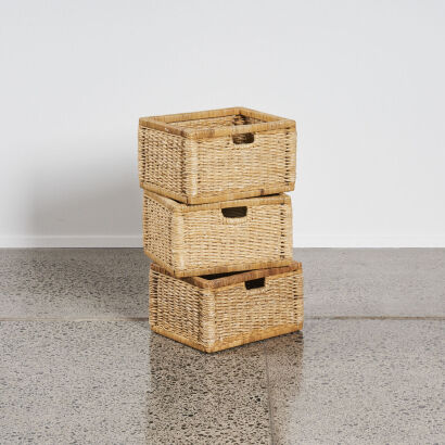 A Set of Three Woven Wicker Storage Baskets&not;&dagger;