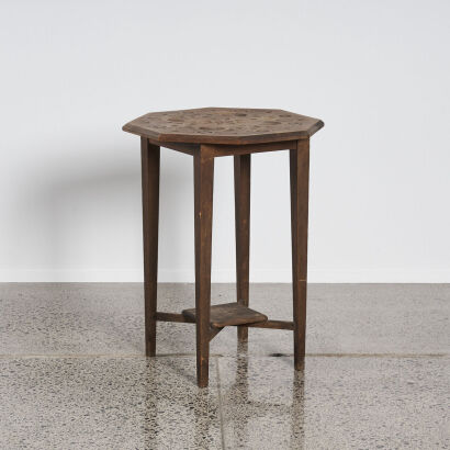 A Vintage Hexagonal Carved Top Console Table&not;&dagger;