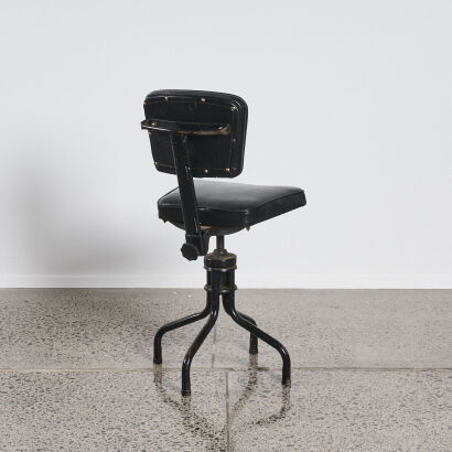 A 1950s Black Factory Chair