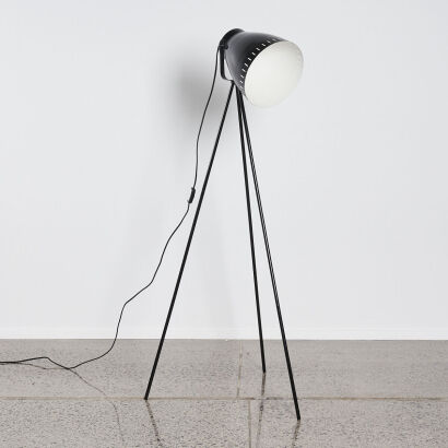 A Black Tripod Floor Lamp