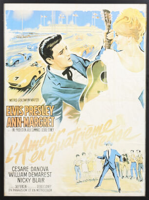 A Vintage Elvis Presley L'Amour en Quatrieme Vitesse Poster