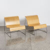 A Pair of Chromed Steel and Pressed Ply Chairs
