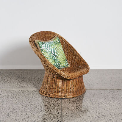 A Dirk Van Sliedregt Style Mid-Century Dutch Rattan Chair