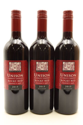 (3) 2015 Unison Vineyard Rocky Red, Gimblett Gravels