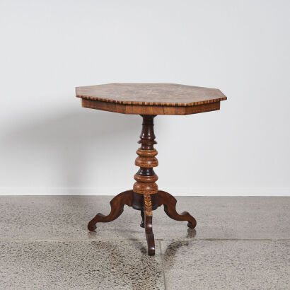 A Marquetry Starburst Center Table 1870s