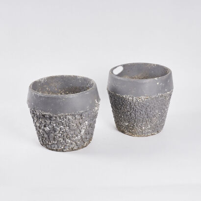 A Pair Of 1960s Concrete Plant Pots