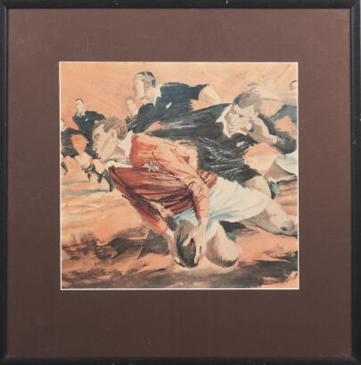UNKNOWN ARTIST A Pair of Rubgy Prints
