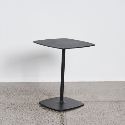 A Small Black Metal Table