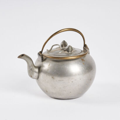 A Chinese Late Qing-Dynasty Tin Teapot