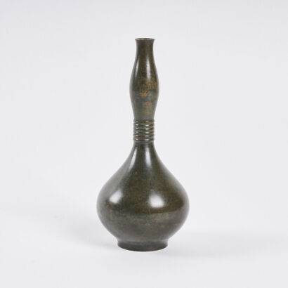 A Japanese Double-Gourd Bronze Vase