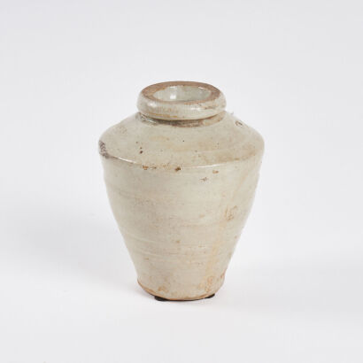 A Chinese Early Ming-Dynasty Celadon-Glazed Jar