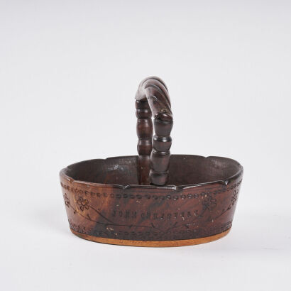 A Pitcairn Island Carved Basket By John Christian