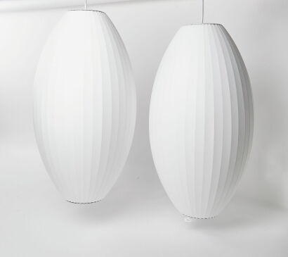 A Pair George Nelson Style Lamp Shades