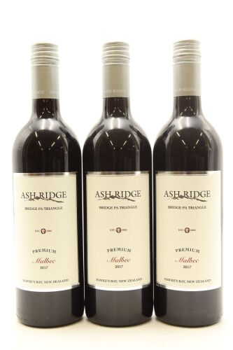 (3) 2017 Ash Ridge Premium Estate Malbec