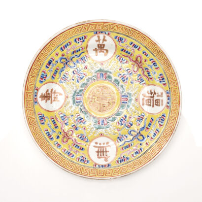 A Yellow Famille Rose Guangxu Plate