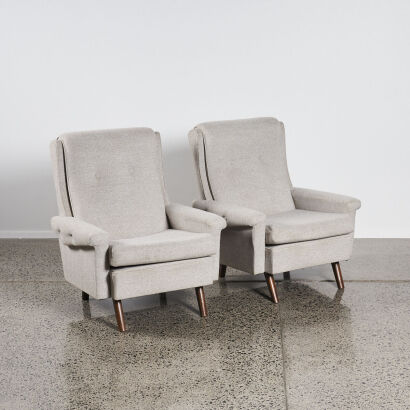 A Pair Mid Century Arm Chairs