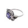 Modern Tanzanite and Diamond Ring in 14ct White Gold - 2