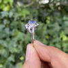 Modern Tanzanite and Diamond Ring in 14ct White Gold - 6