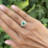 18ct White Gold Emerald and Diamond Ring - 4