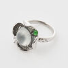 18ct White Gold, Jade and Diamond Ring - 2