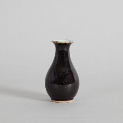 A 19th Century Chinese Black-Glazed Vase (Delong Mark)