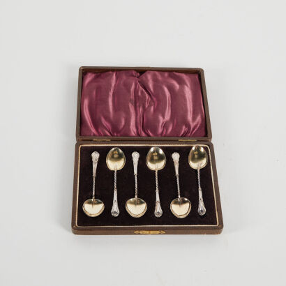 A Cased Set of Stirling Silver Teaspoons