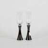 A Pair Of Heavy Stemmed Art Glass Champagne Flutes