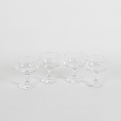 A Set Of Four Vintage Rosenthal Studio Line Crystal Wine Glasses