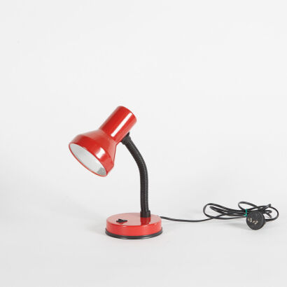 A Red Retro Desk Lamp