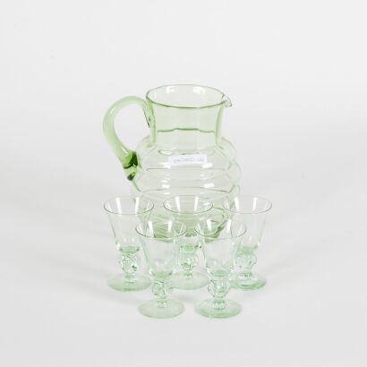 A Green Glassware Set