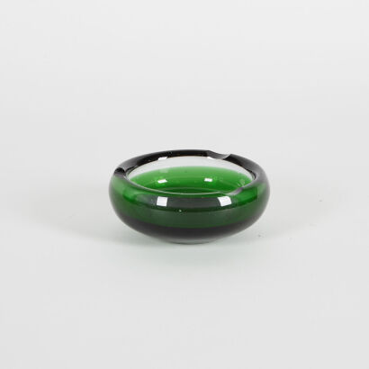 An Apple Green Art Glass Ashtray