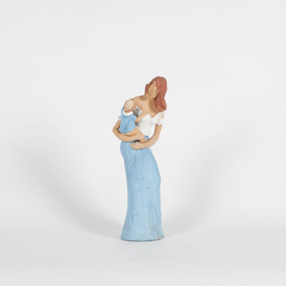 A Llado Style Mother And Child Ceramic