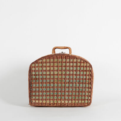 A 1970’s Art Deco Style Wicker Picnic Case