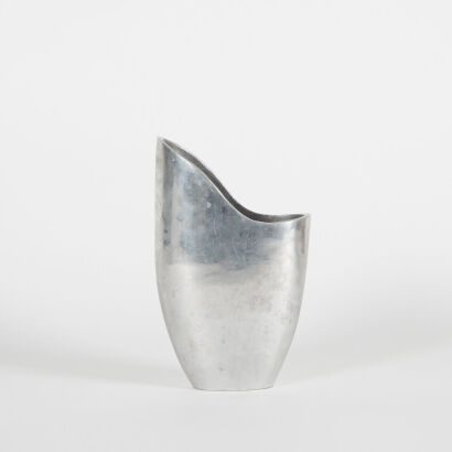 A Vintage Anna Efverlund Aluminium Cast Vase