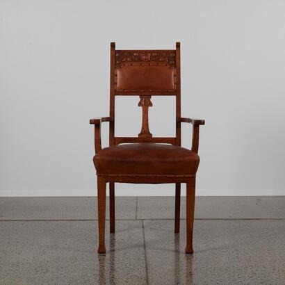 An Antique Carved Oak Carver Chair