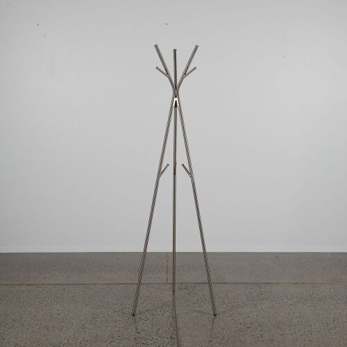 A Contemporary Stainless Steel Coat Rack