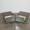 A Pair of Mirrored and Stone Bedside Tables - 2