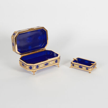 A Murano Jewellery Box and Ashtray Pairing