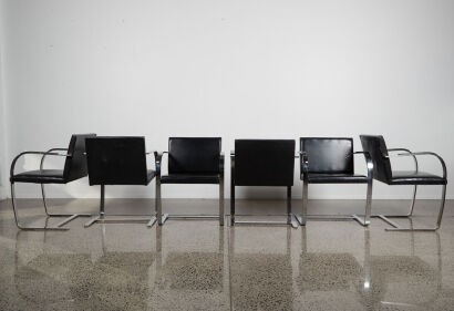 A Set of Six Dining Chairs in the Style of Mies Van Der Rohe